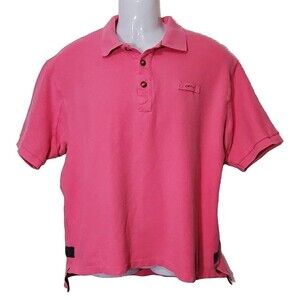 ORVIS Polo Shirt Mens Large Pink Sport Golf Fishing Hiking Heavy Knit